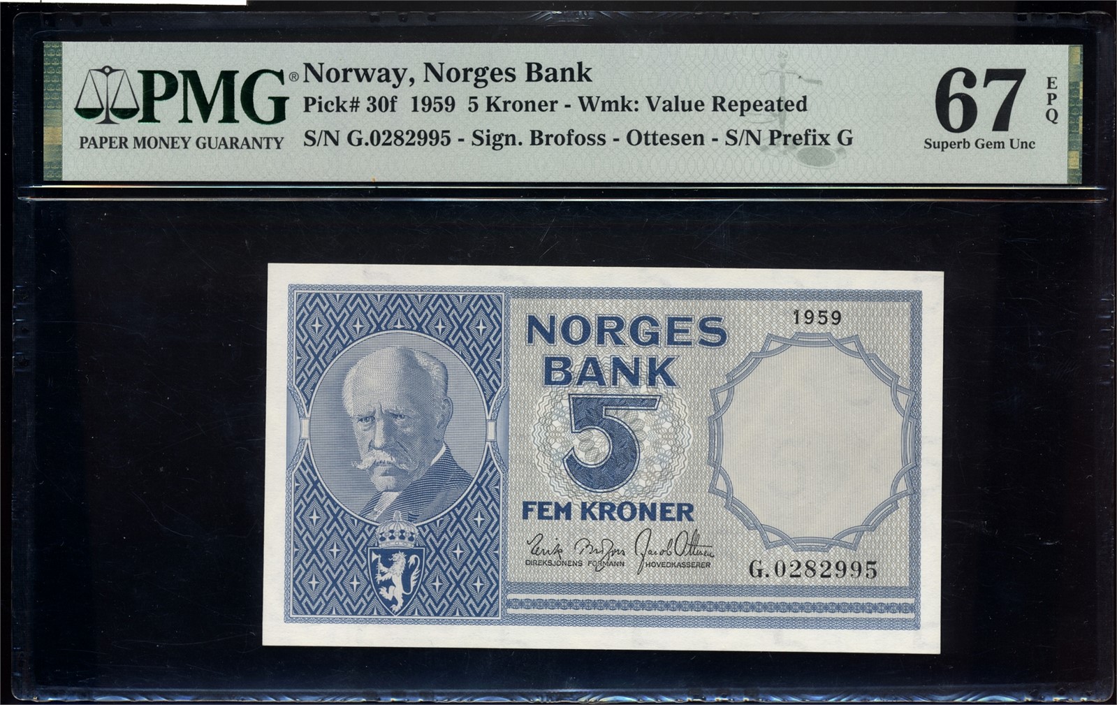 5 Kroner 1959 G0282995 PMG 67EPQ