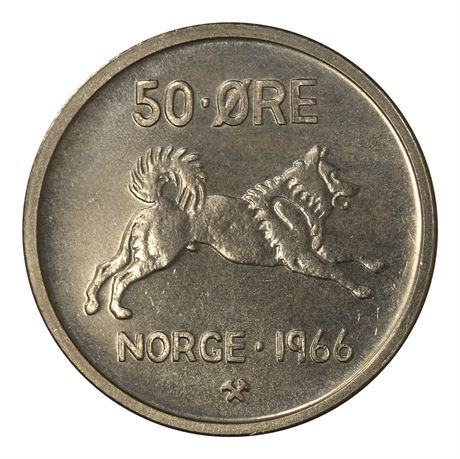 50 Øre 1966 Prakt