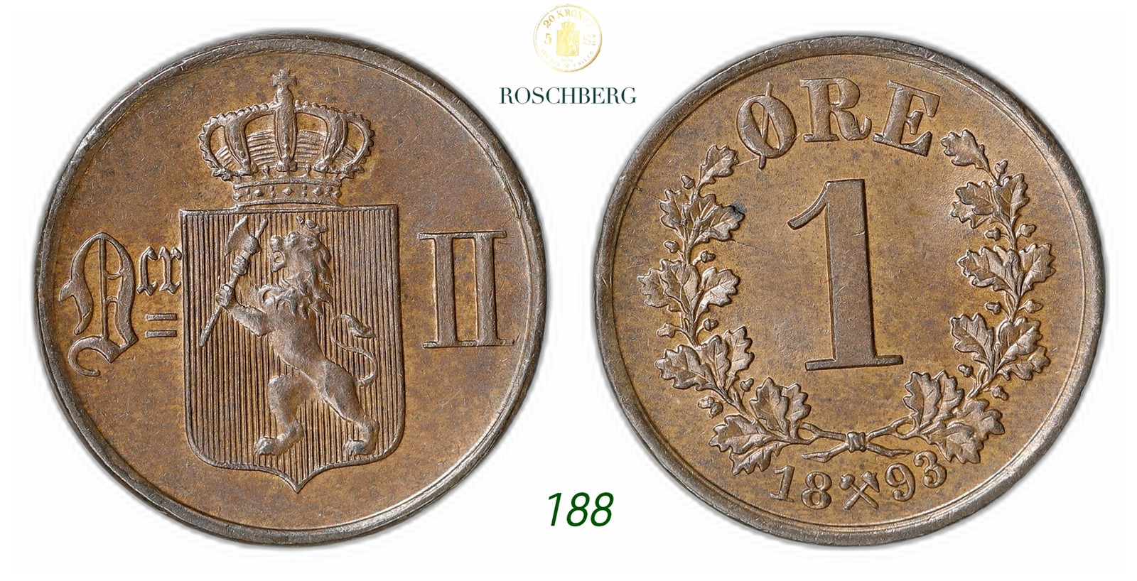 NORWAY. Oscar II. 1 Øre 1889.