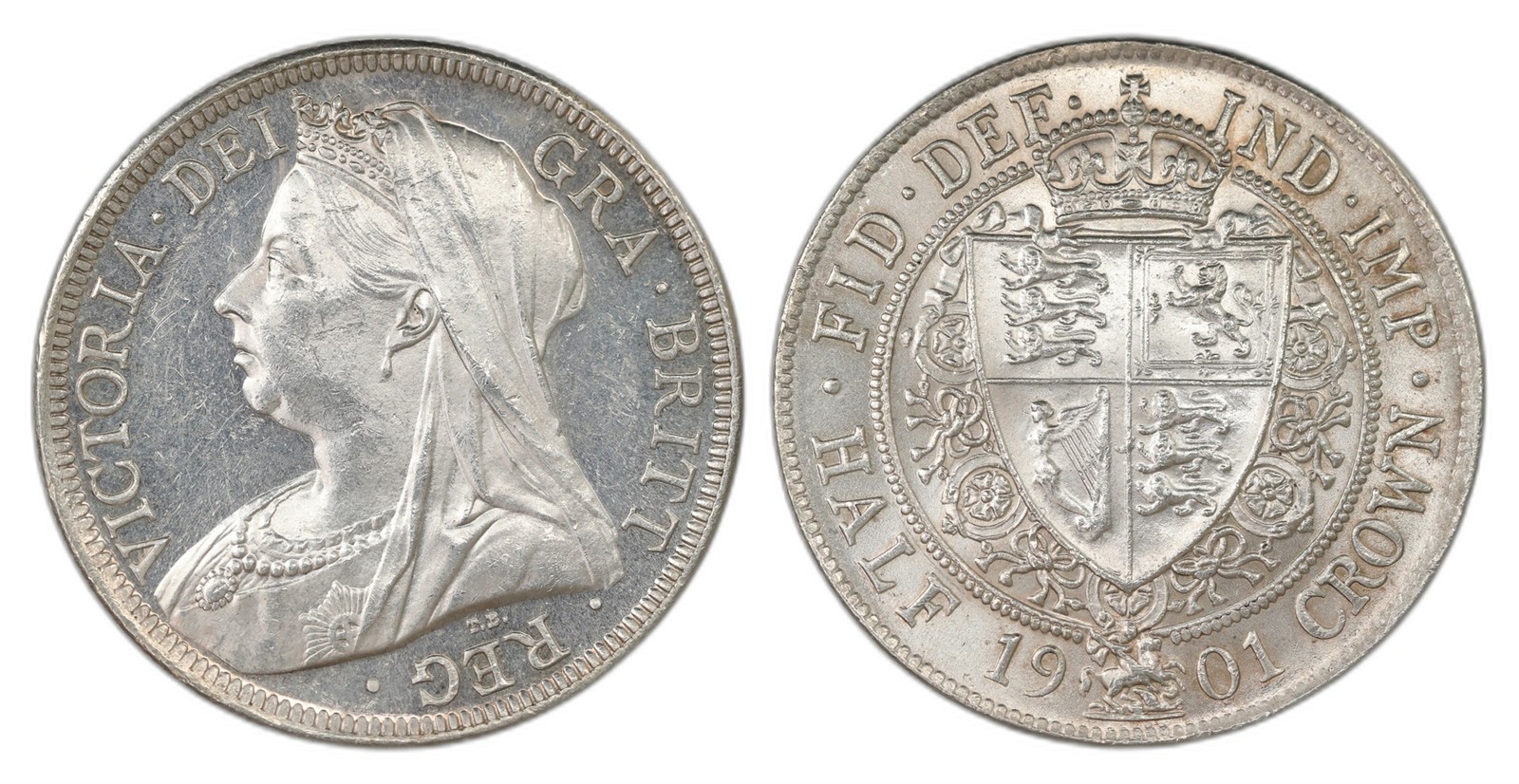 Great Britain. Victoria. Half Crown 1901- Veiled Head. Kv UNC.