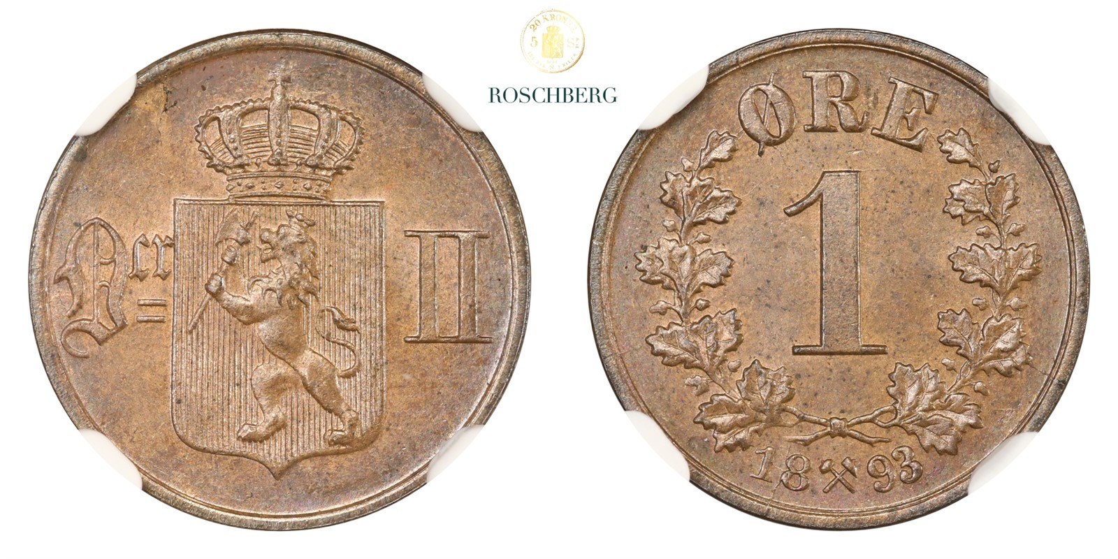 Norge 1 Øre 1893 NGC MS64BN