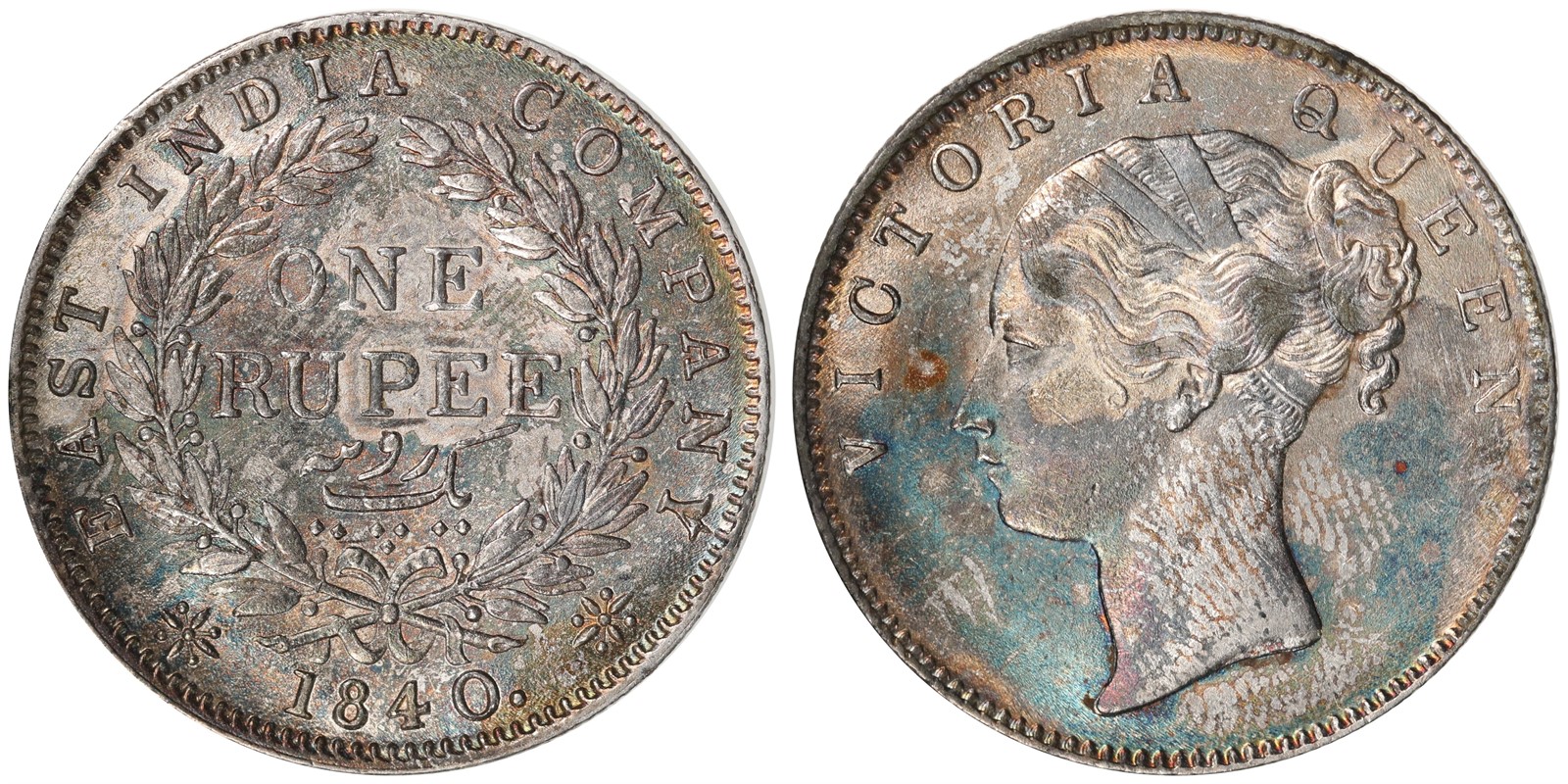 INDIA, BRITISH. Victoria. Rupee. 1840. UNC.