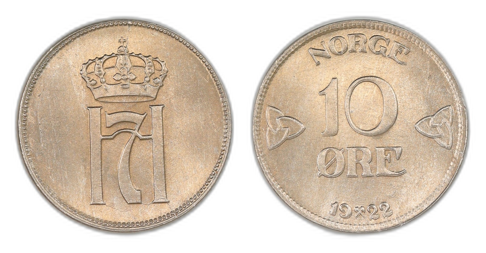 Norway. Haakon VII. 10 Øre 1922. Kv 0.