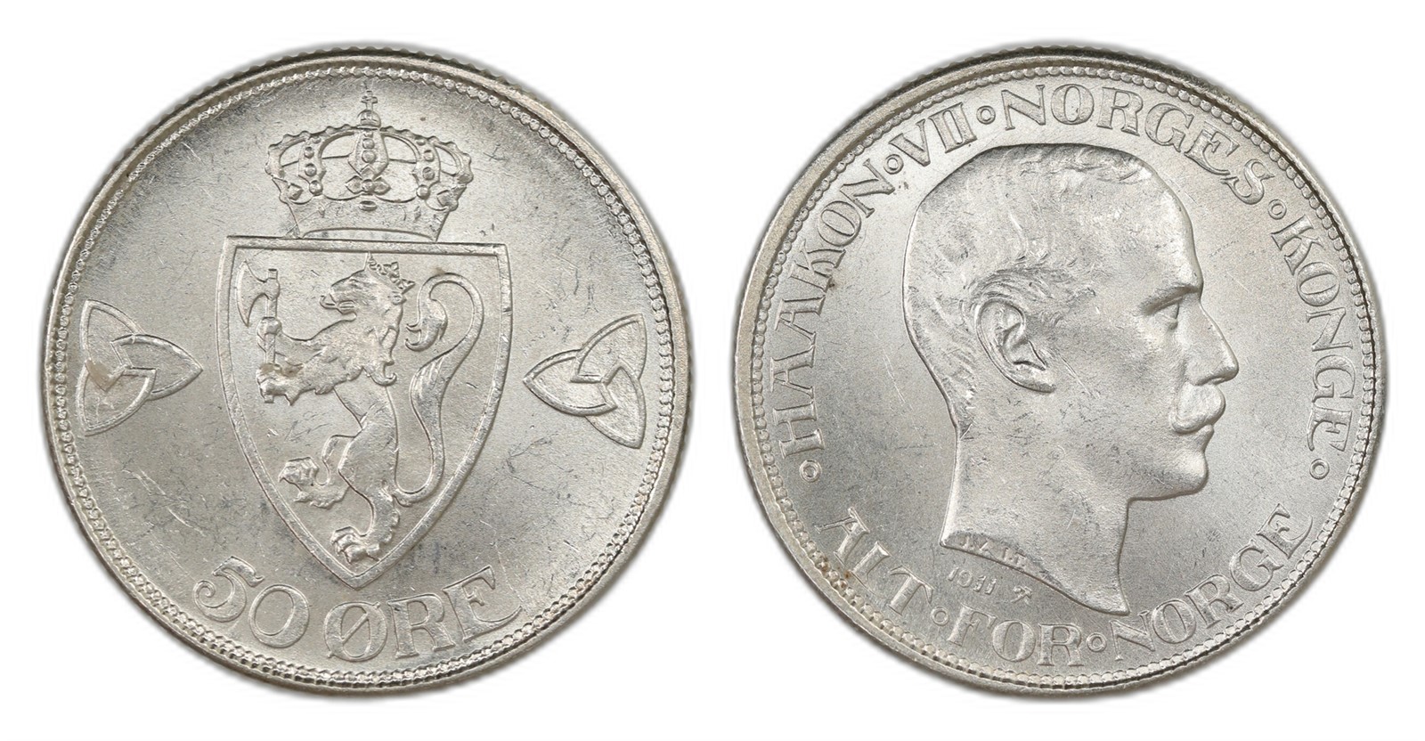 Norway. Haakon VII. 50 Øre 1911. Kv 0.
