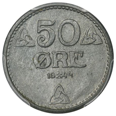 50 Øre 1944 Kv 0, PCGS MS65
