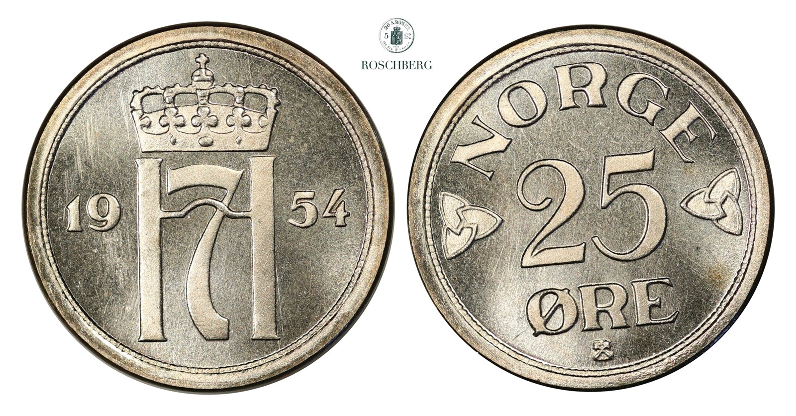 25 Øre 1954 PRAKT