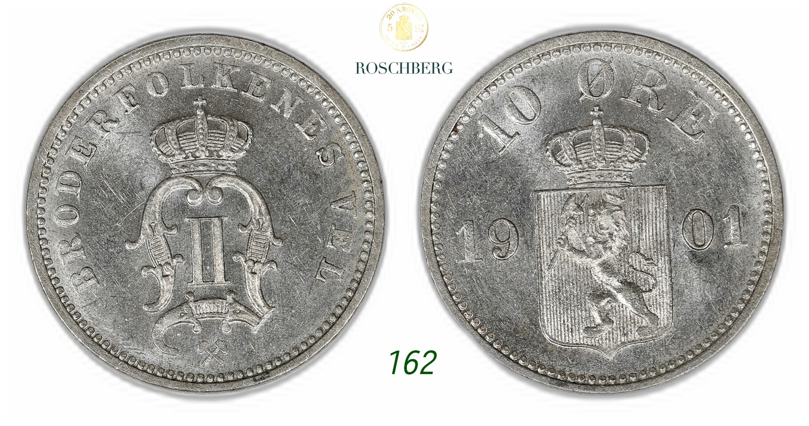 NORWAY. Oscar II. 10 Øre 1901.
