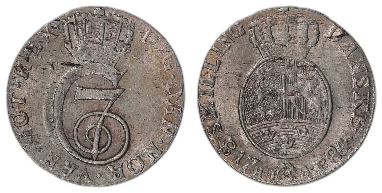 NORWAY. Christian VII. 8 Skilling 1784. Kv 0/01 (UNC).