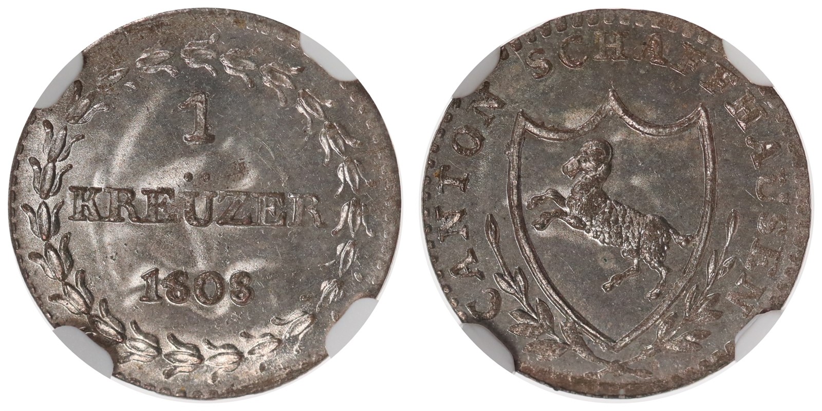 SWITZERLAND. Republic. 1 Kreuzer. 1808. NGC MS65.