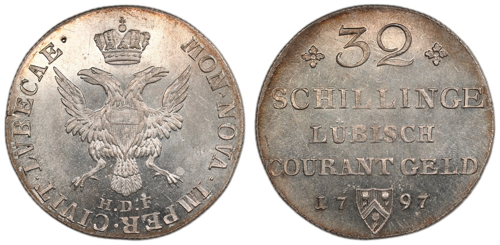 GERMANY. George III. 32 Schilling. 1797-HDF. UNC.