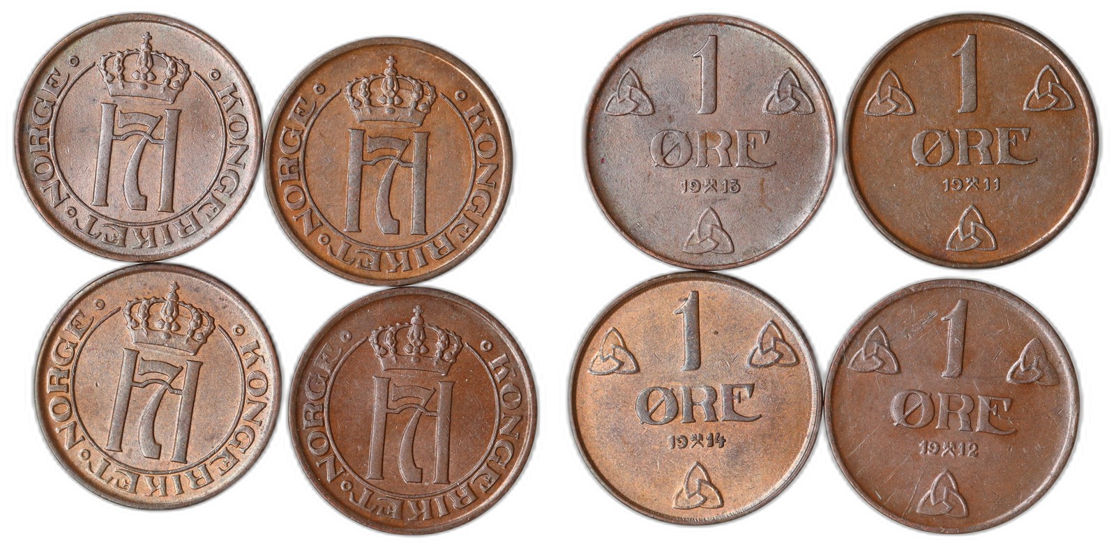 NORWAY. Haakon VII. 1 Øre. 1911-1914. Kv 01 (AU).