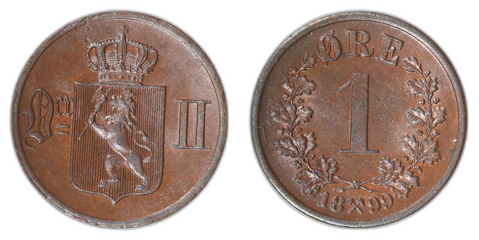 NORWAY. Oscar II. 1 Øre. 1899. Kv 0 (UNC).