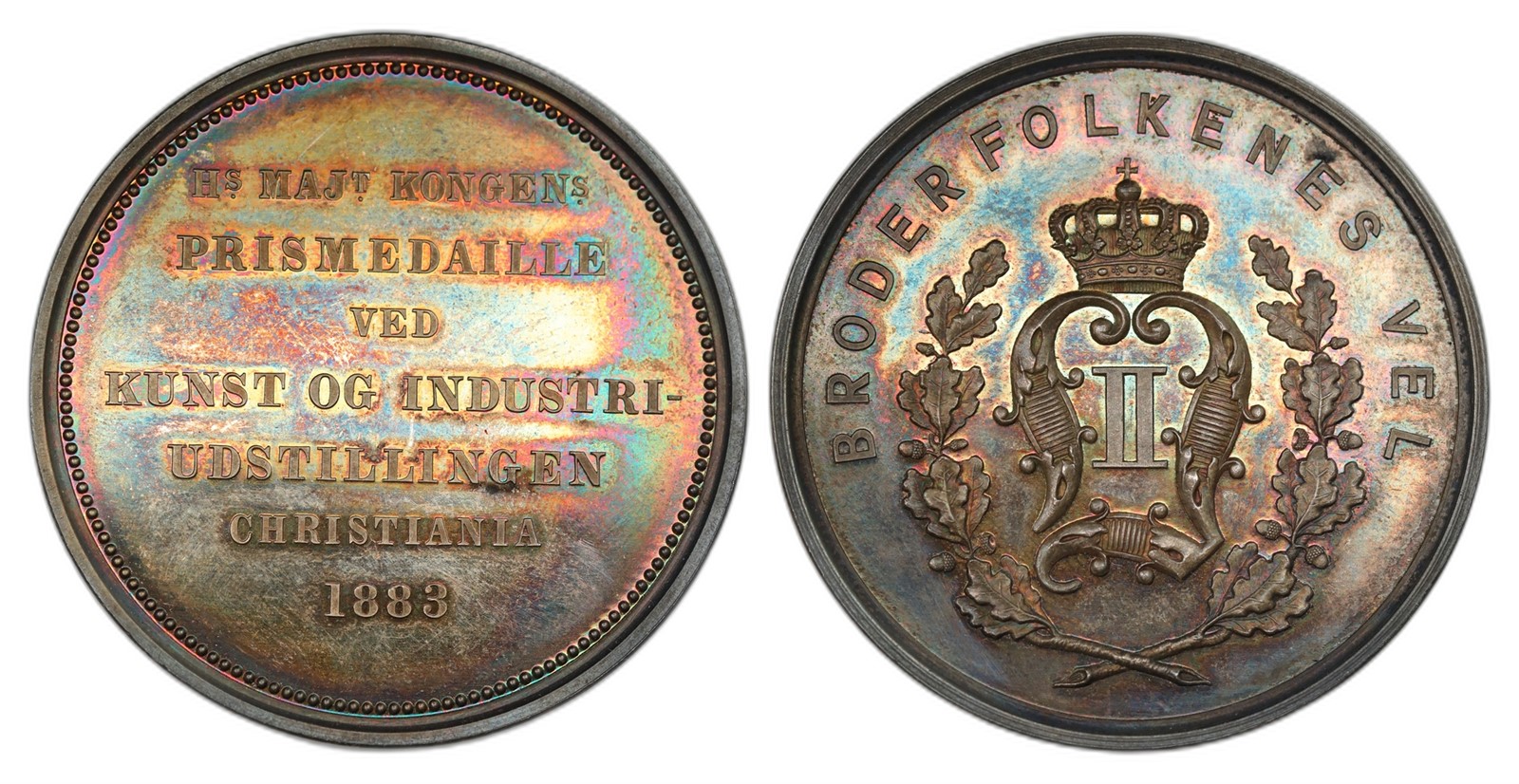 Norway. Kunst og Industri utsillingen. Silver Medal 1883. Kv UNC.
