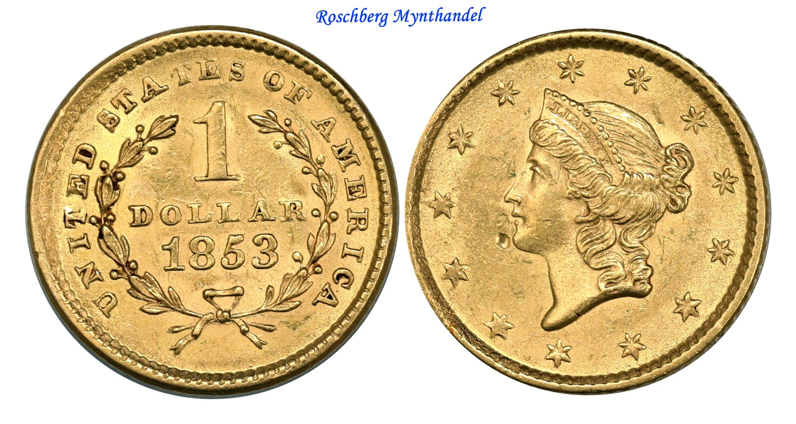 USA. 1 Dollar 1853 AU