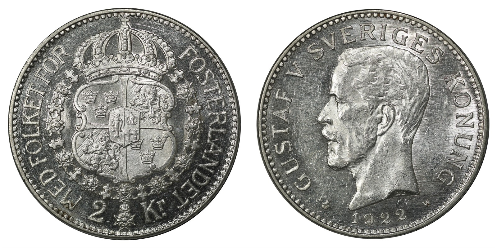 Sweden - Gustav V - 2 Kronor 1922 - UNC *