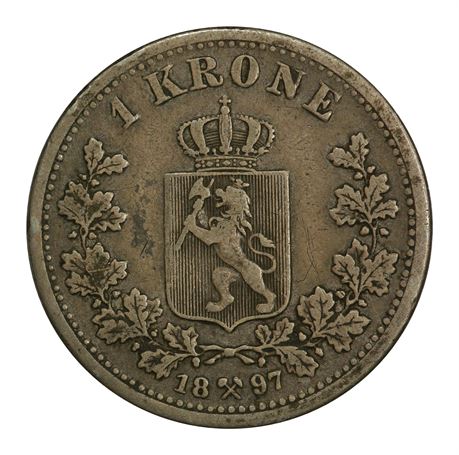 1 Krone 1897 Kv 1, tynne riss