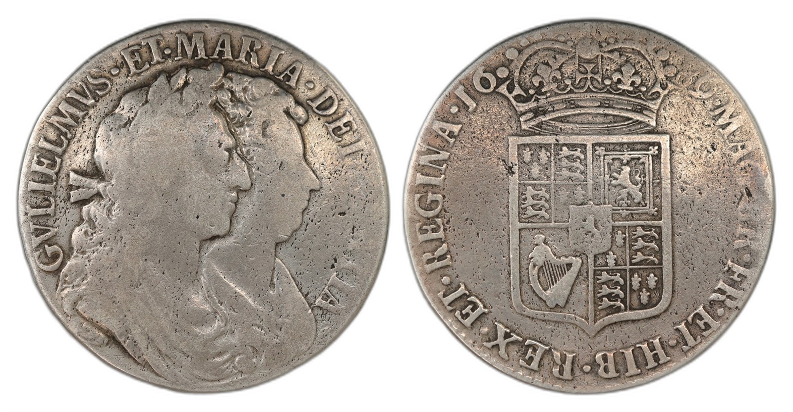 Great Britain. William & Mary. Half Crown 1689. Kv VG.
