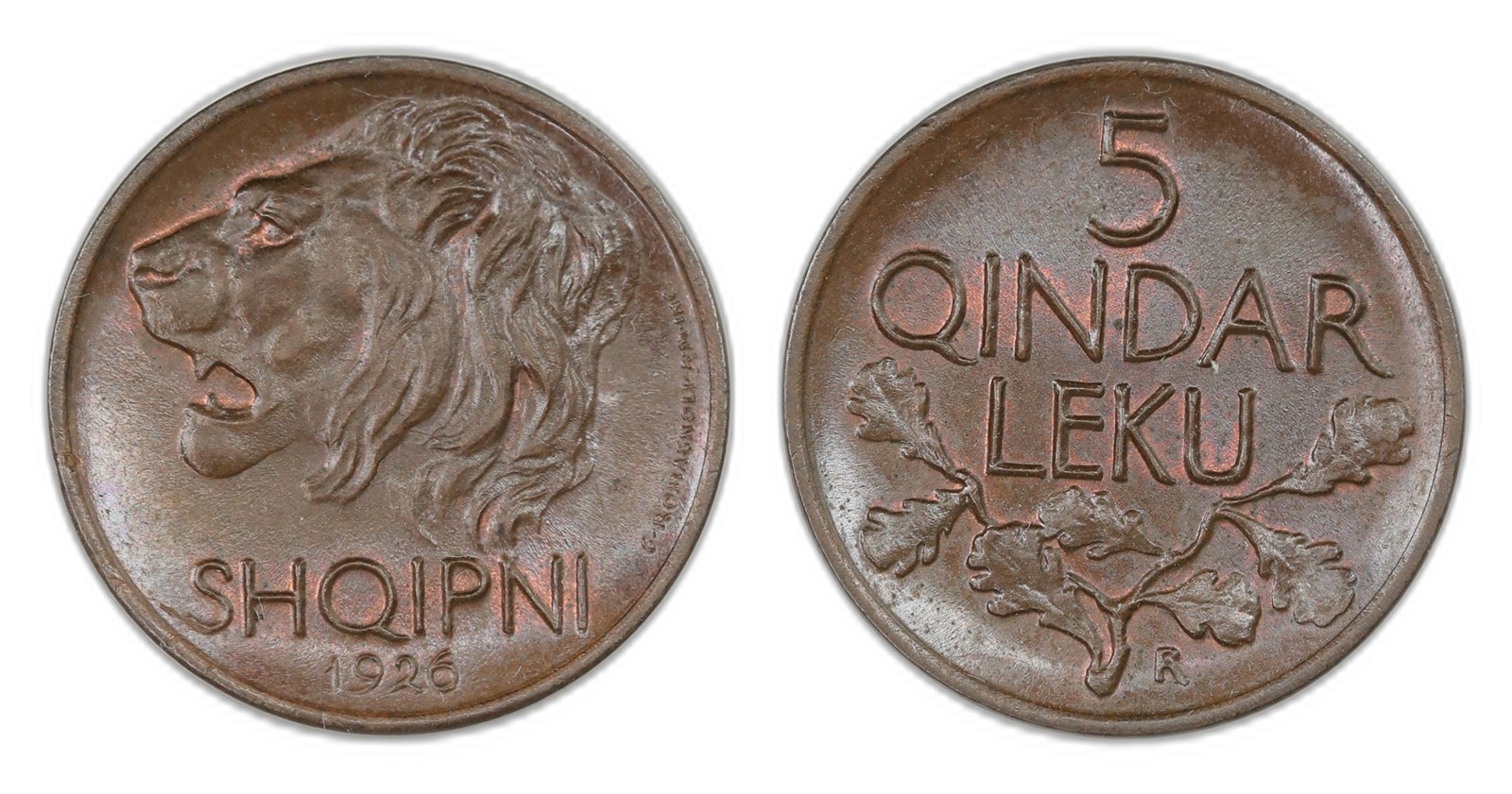 Albania. Republic. 5 Lek 1926-R. Kv UNC.