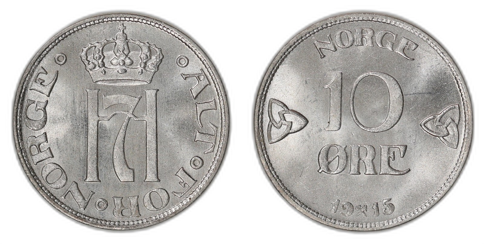 NORWAY. Haakon VII. 10 Øre 1915. Kv 0 (UNC).