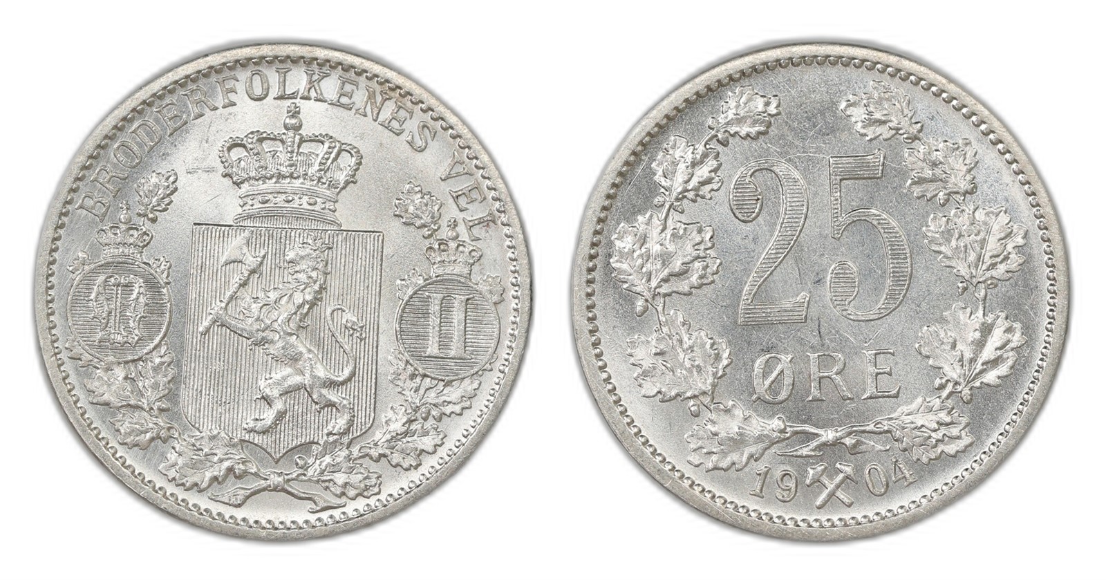 Norway. Oscar II. 25 Øre 1904. Kv 0.