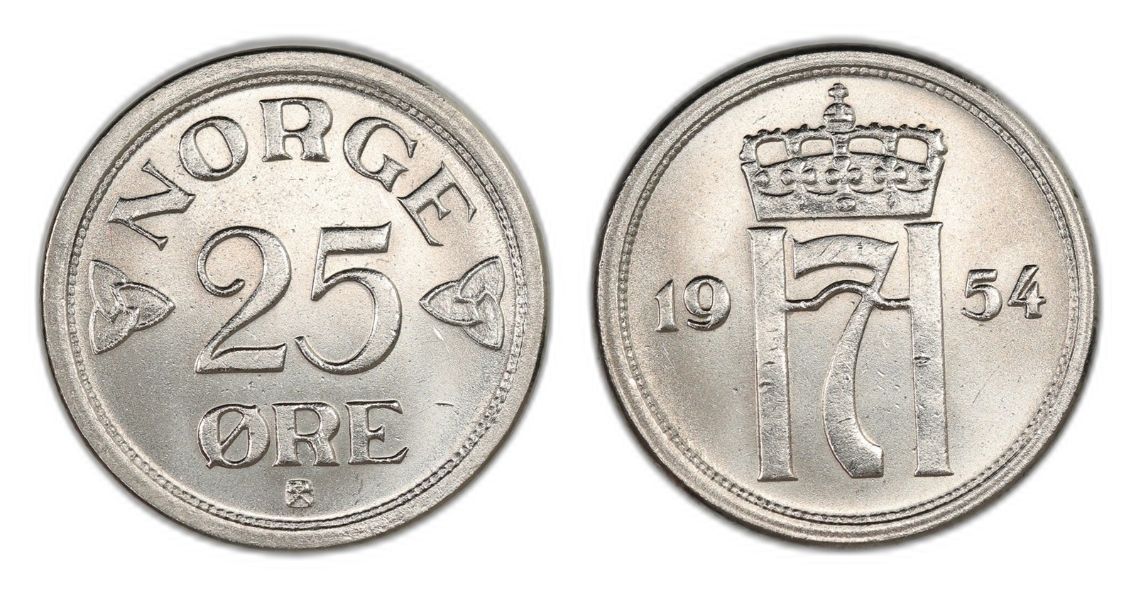 Norway. Haakon VII. 25 Øre 1954- Pattern. Kv 0.