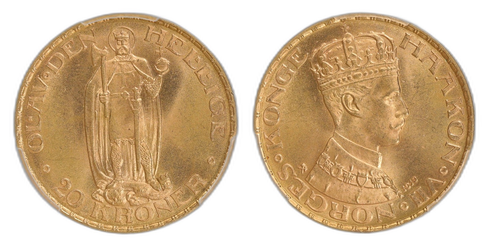 Norway. Haakon VII. 20 Kroner Gold 1910. Kv PCGS MS64.