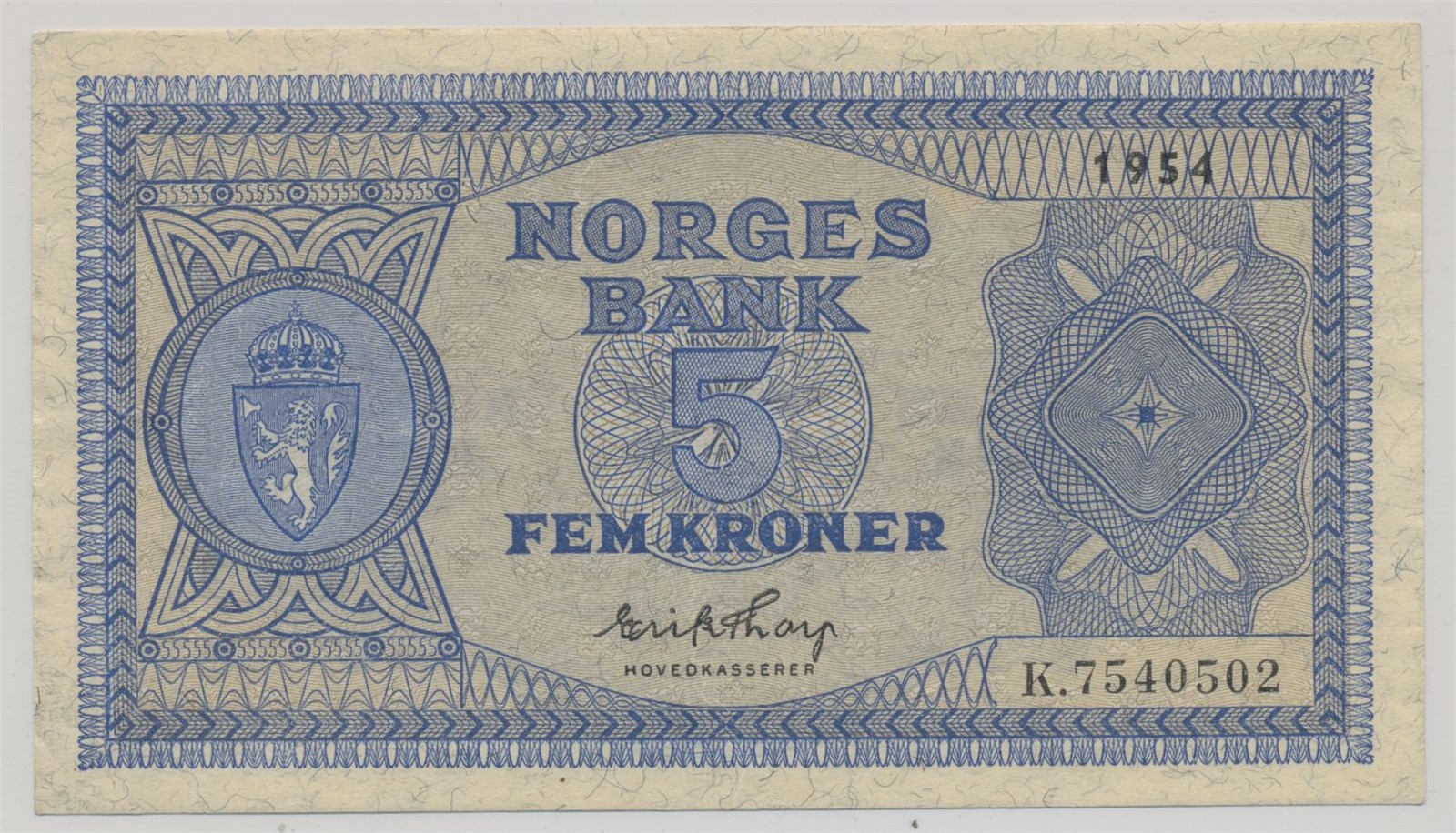 5 Kroner 1954 K Kv 1+/01 (AU)