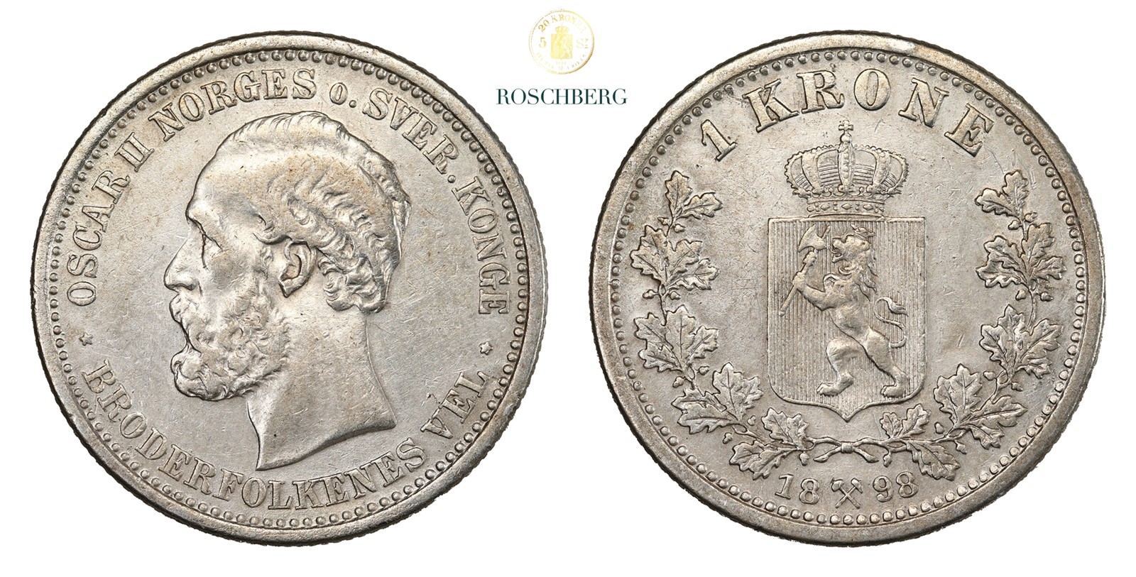 Norge 1 Krone 1898 Kv 1+