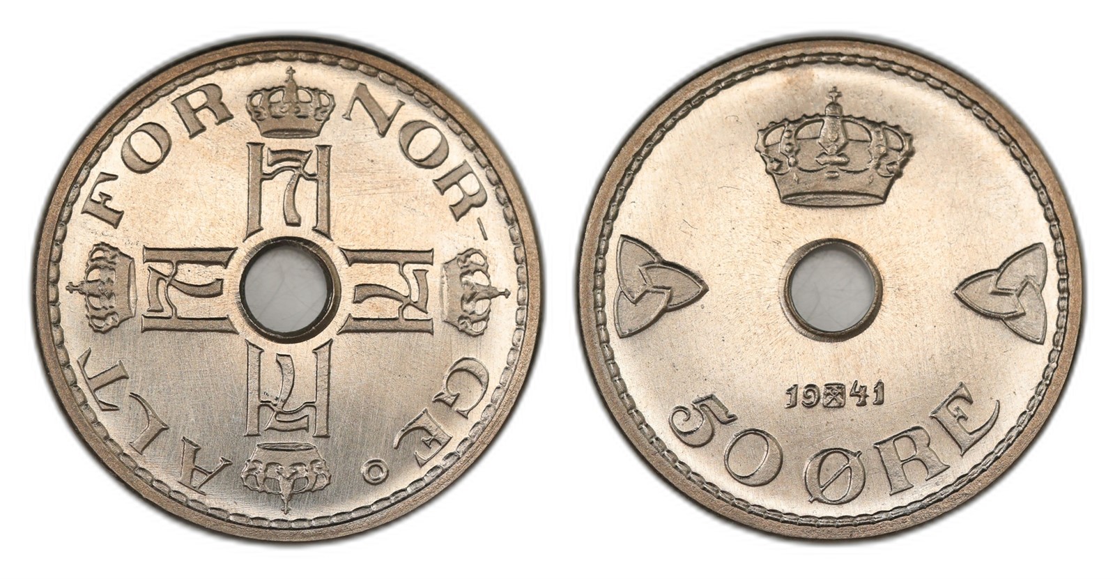 Norway. Haakon VII. 50 Øre 1941. Kv PRAKTEX.