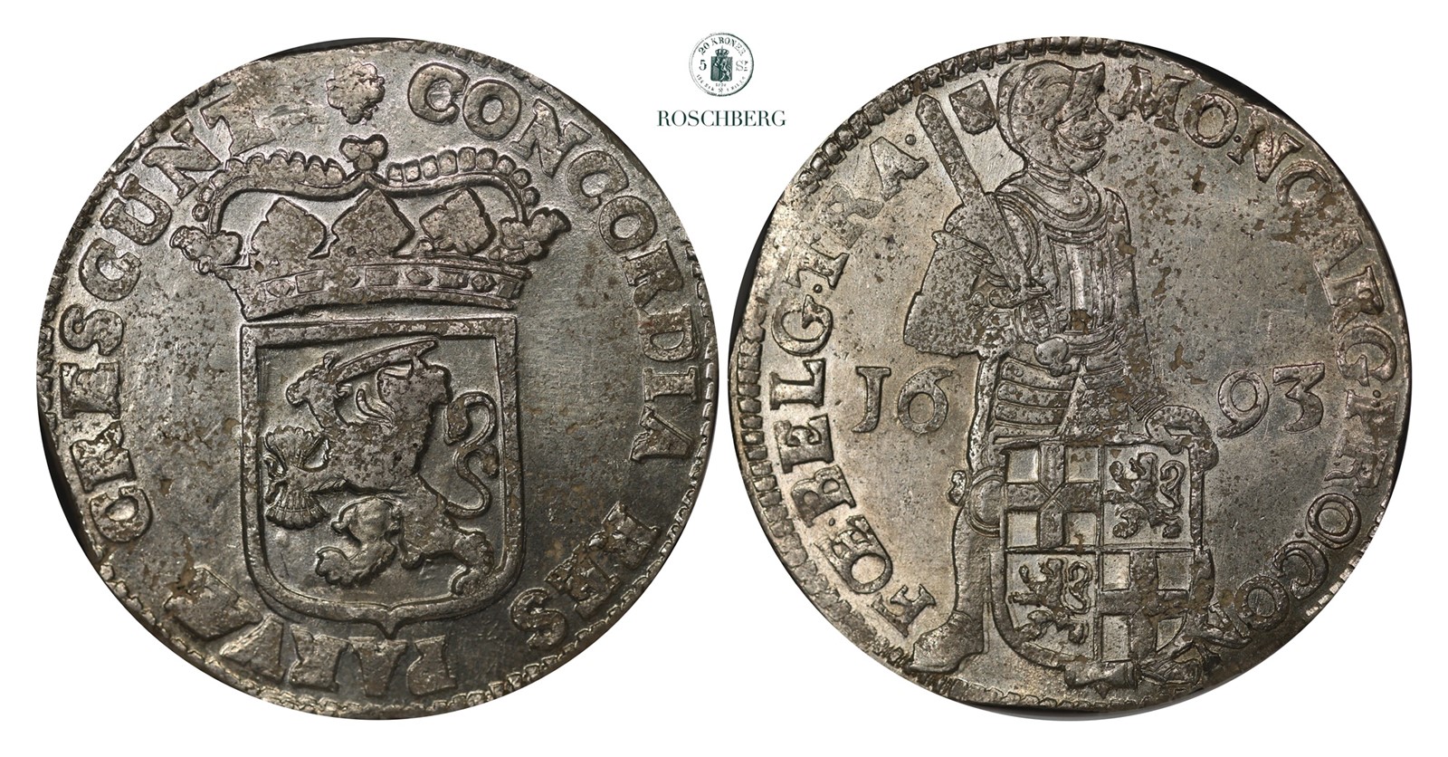 NETHERLANDS, Utrecht. Silveren Dukat 1693 NGC MS63 Top Pop