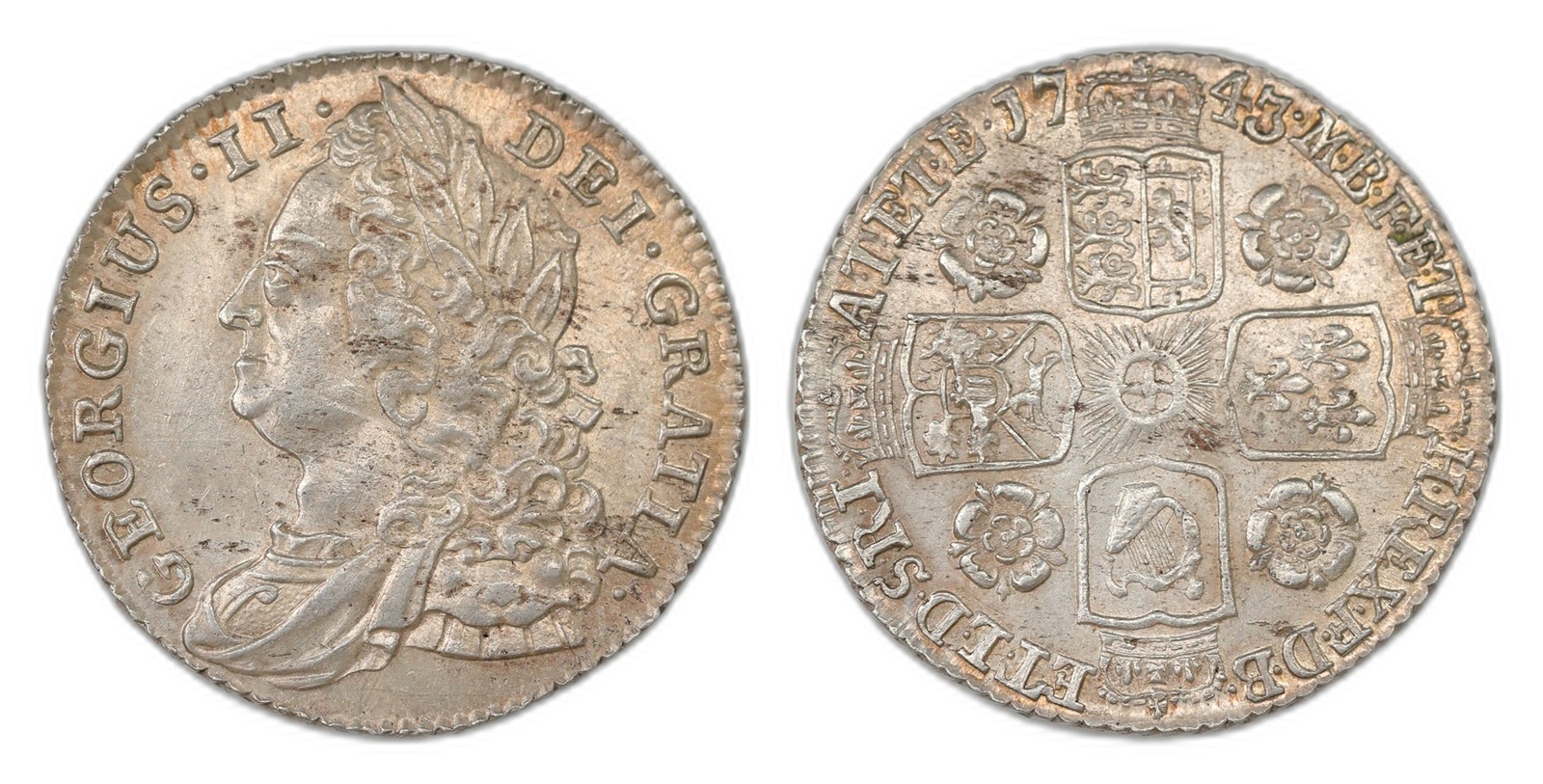 Great Britain. George II. 6 Pence 1743. Kv AU.