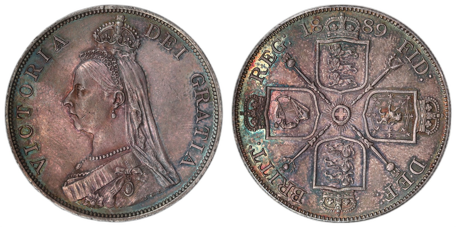 GREAT BRITAIN. Victoria. Double Florin. 1889. UNC.