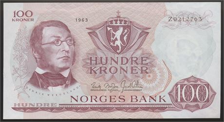 100 Kroner 1963 Z 0-million Kv g1+