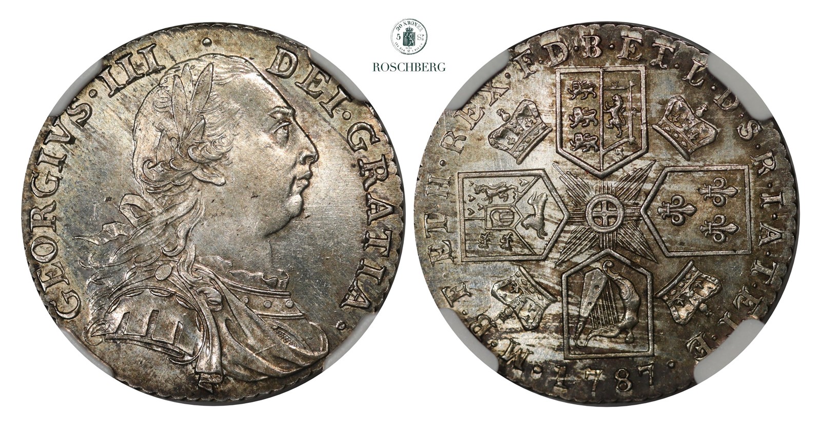 GREAT BRITAIN. Shilling 1787 NGC MS66