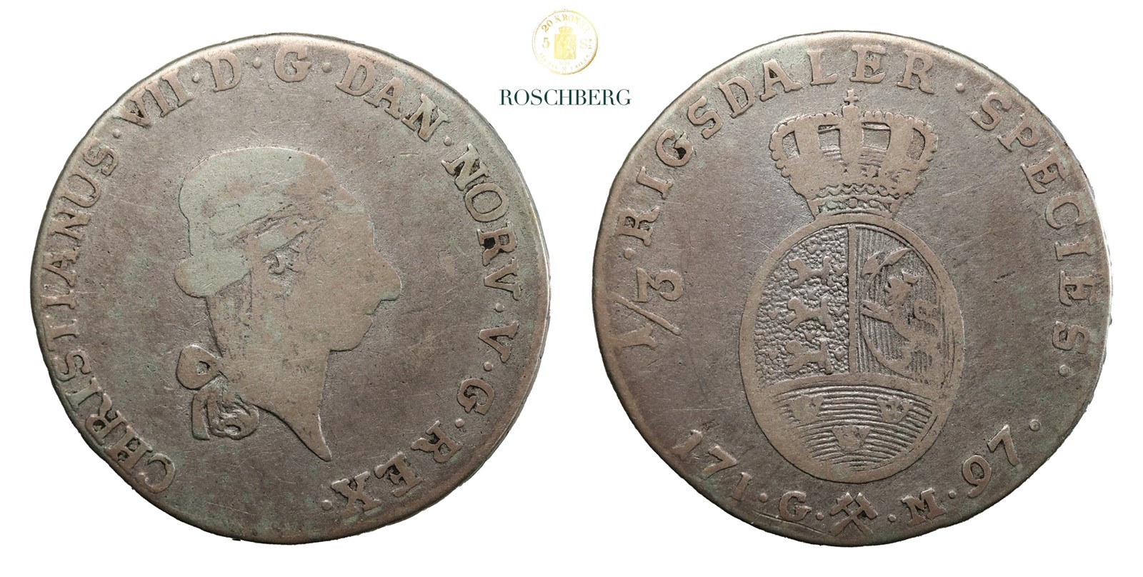 Norge 1/3 Speciedaler 1797 IGM Kv 1/1-