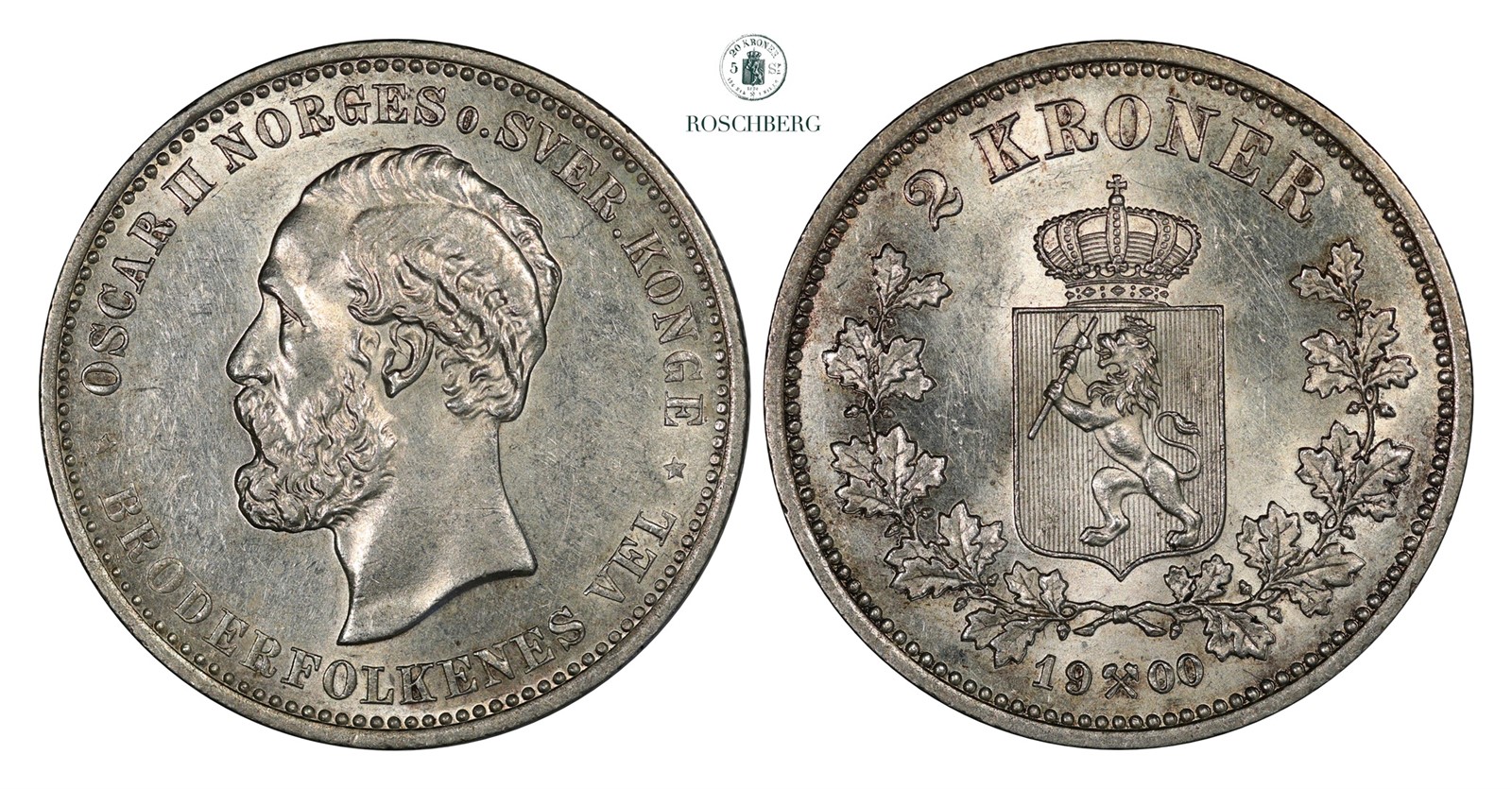 2 Kroner 1900 Kv 0/01 (UNC)