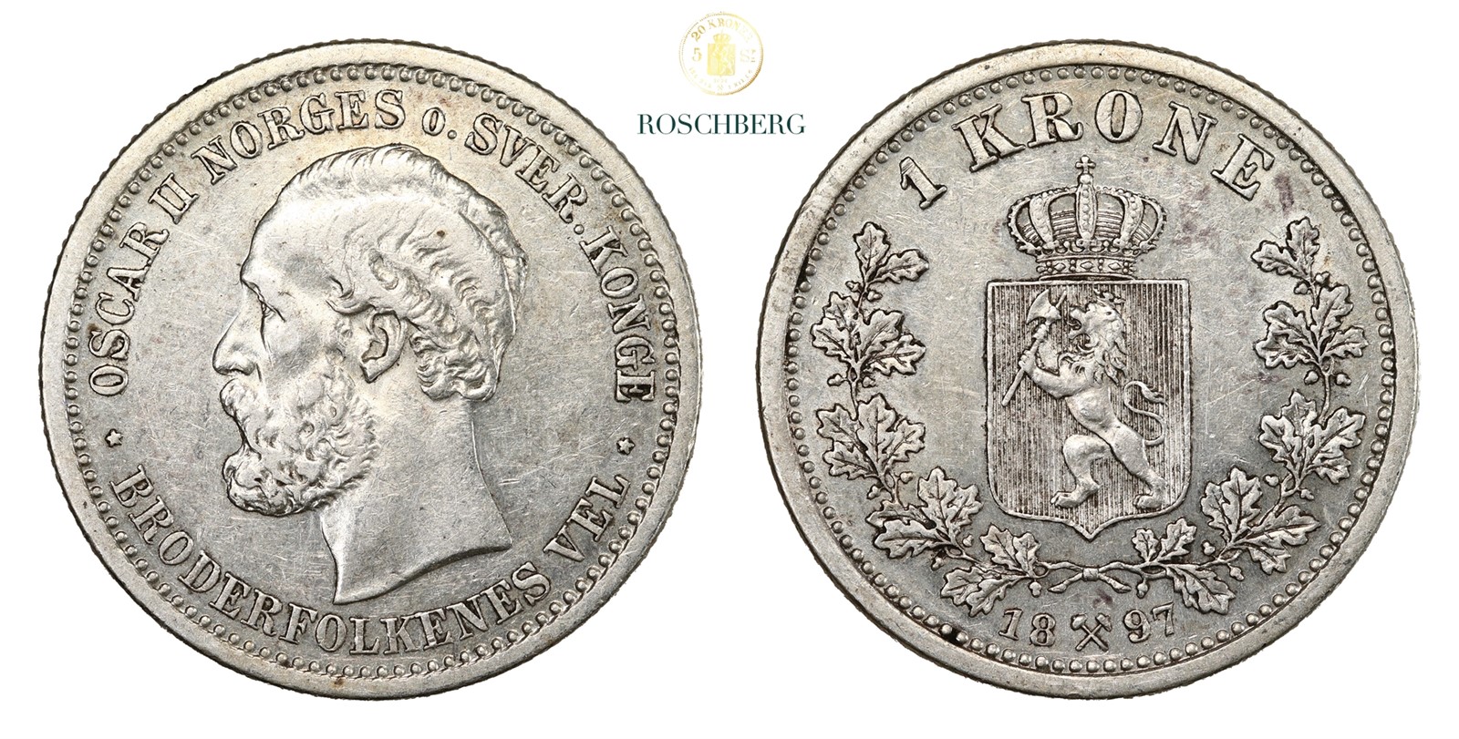 Norge 1 Krone 1897 Kv 1+/01