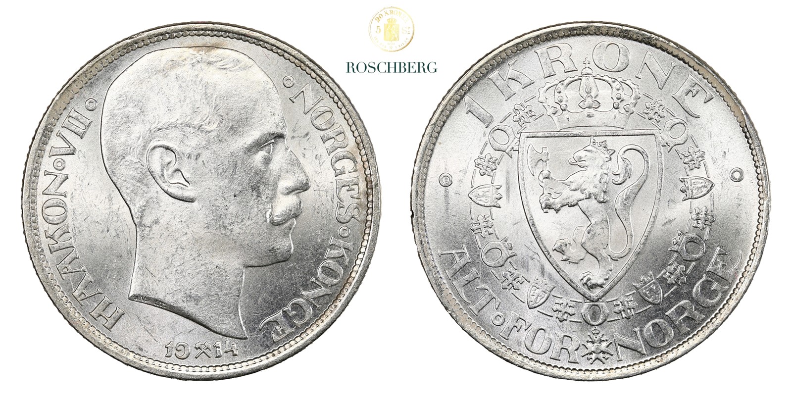 Norge 1 Krone 1914 Kv 0