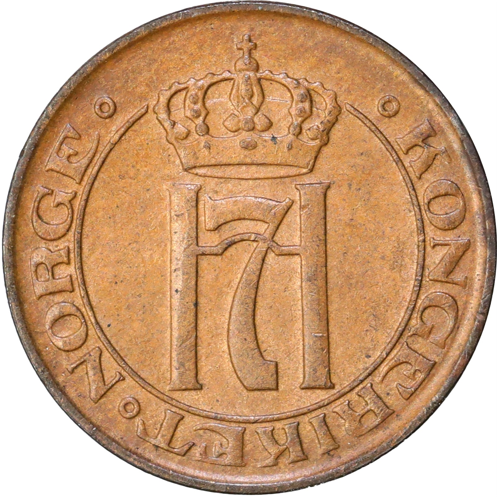 NORWAY. Haakon VII. 1 Øre 1908 Kv 0 (UNC)