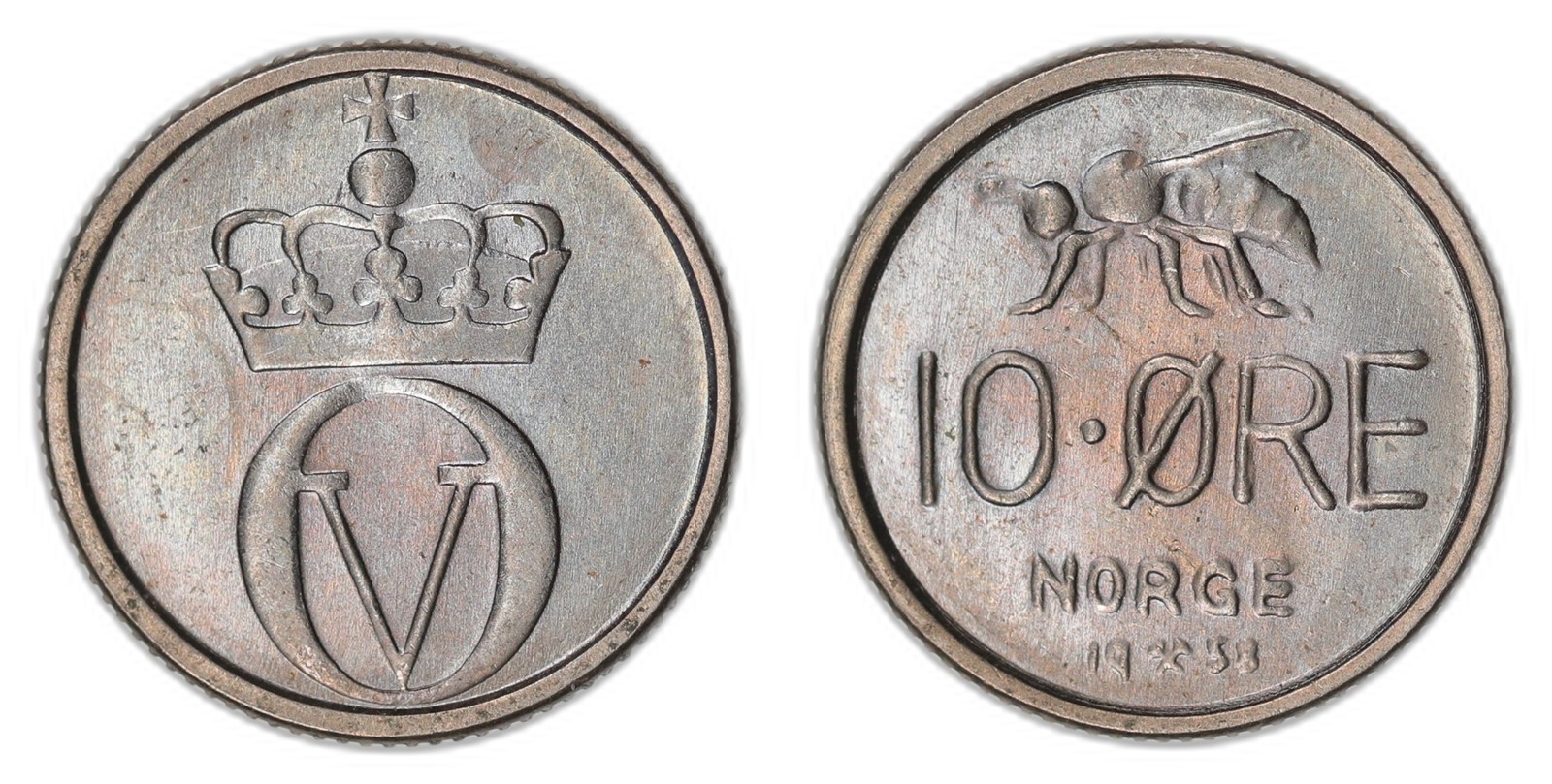 NORWAY. Olav V. 10 Øre. 1958. PRAKTEX.