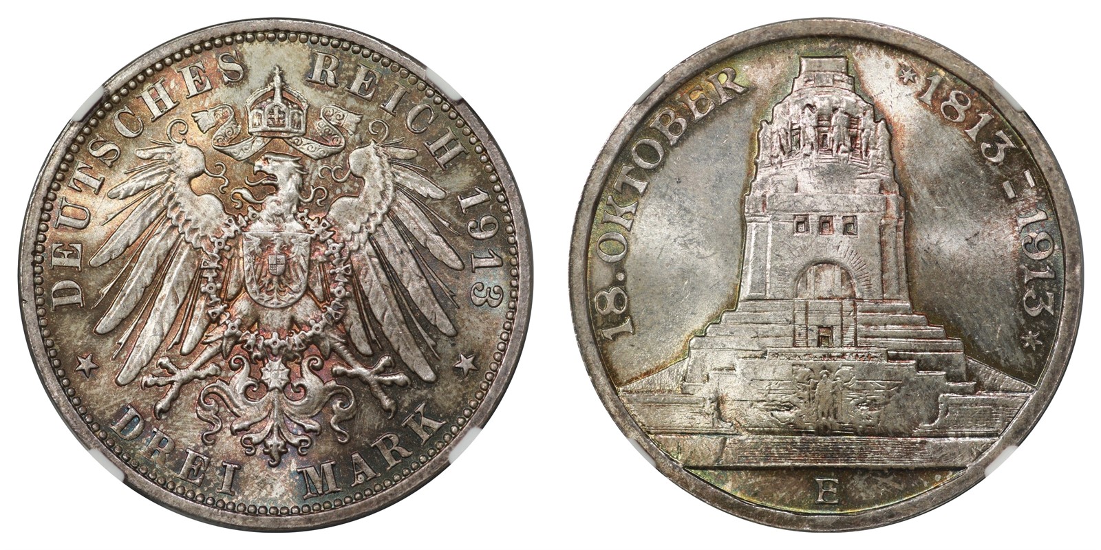 Germany - Saxony - 3 Mark 1913 E - NGC MS64 *