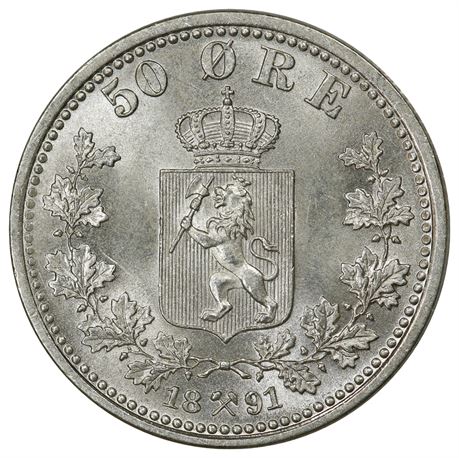 50 Øre 1891 Kv 0
