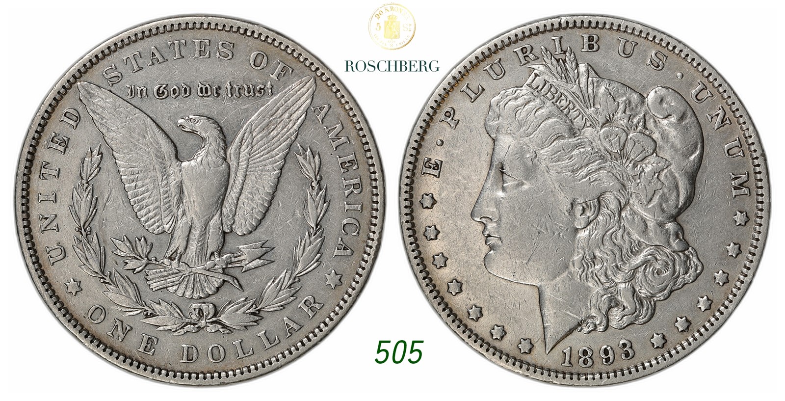 USA. Philadelphia. Morgan Dollar 1893.