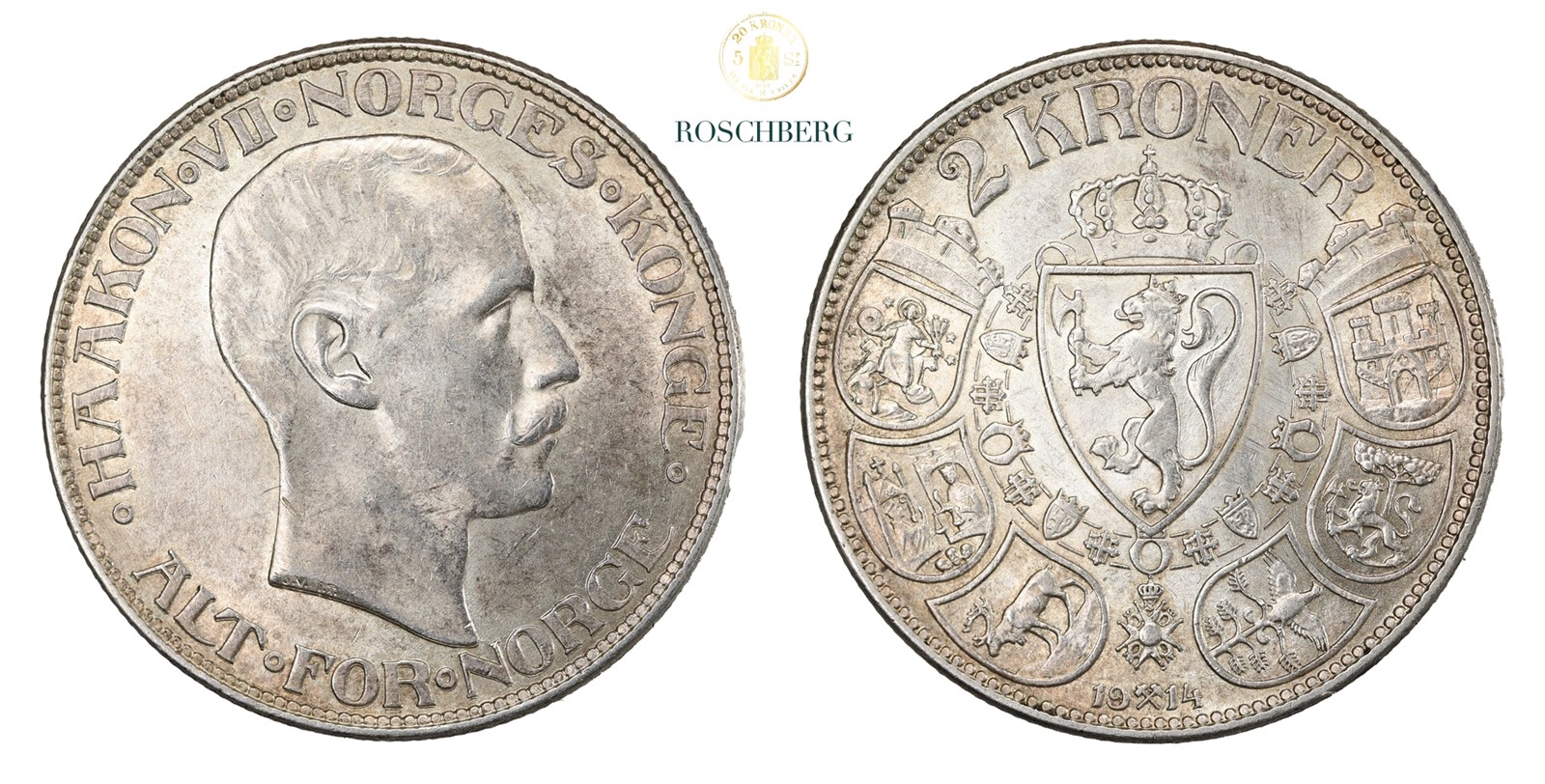 Norge 2 Kroner 1914 Kv 01