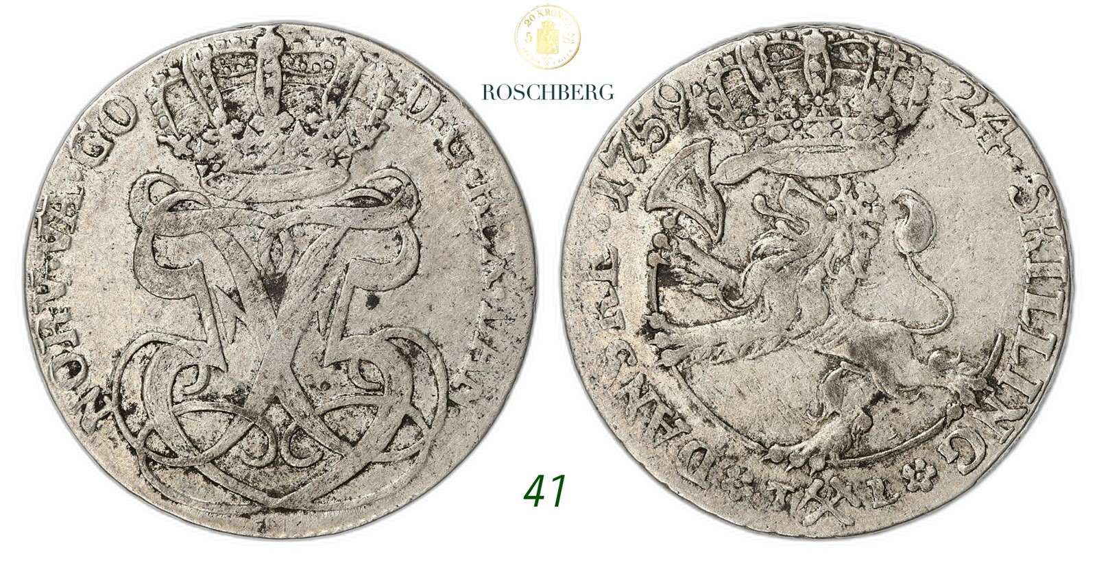 NORWAY. Frederik V. 24 Skilling 1759-TL.