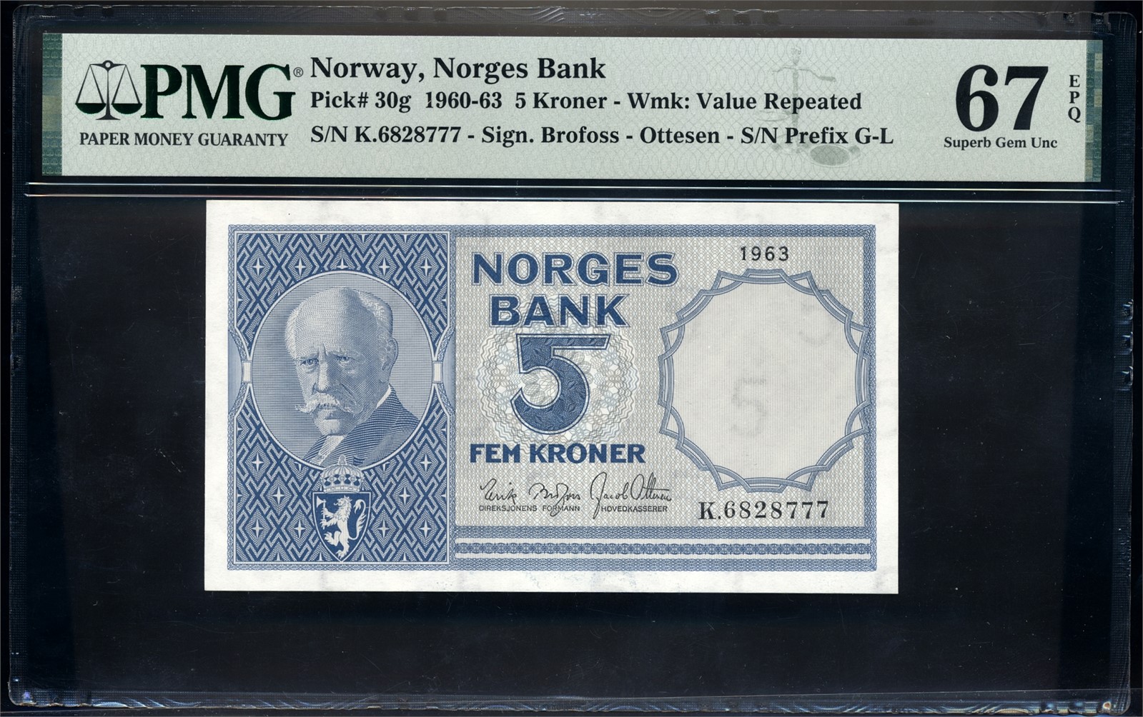 5 Kroner 1963 K6828777 PMG 67EPQ