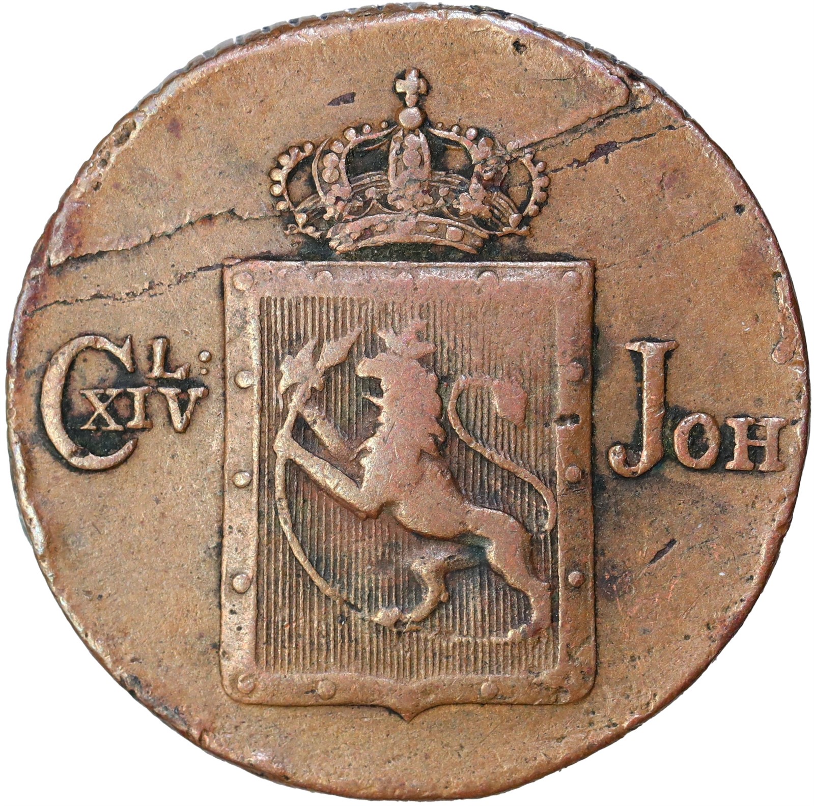 NORWAY. Carl XIV Johan. 1 Skilling 1831 Kv 1+ (XF)