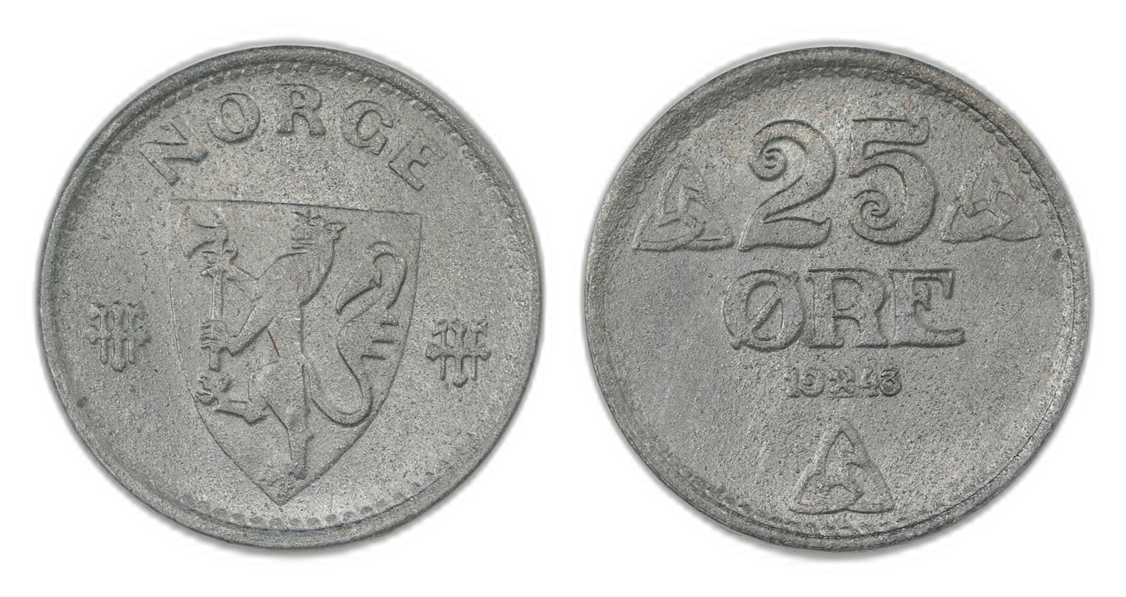 Norway. Occupation. 25 Øre 1943. Kv 0.