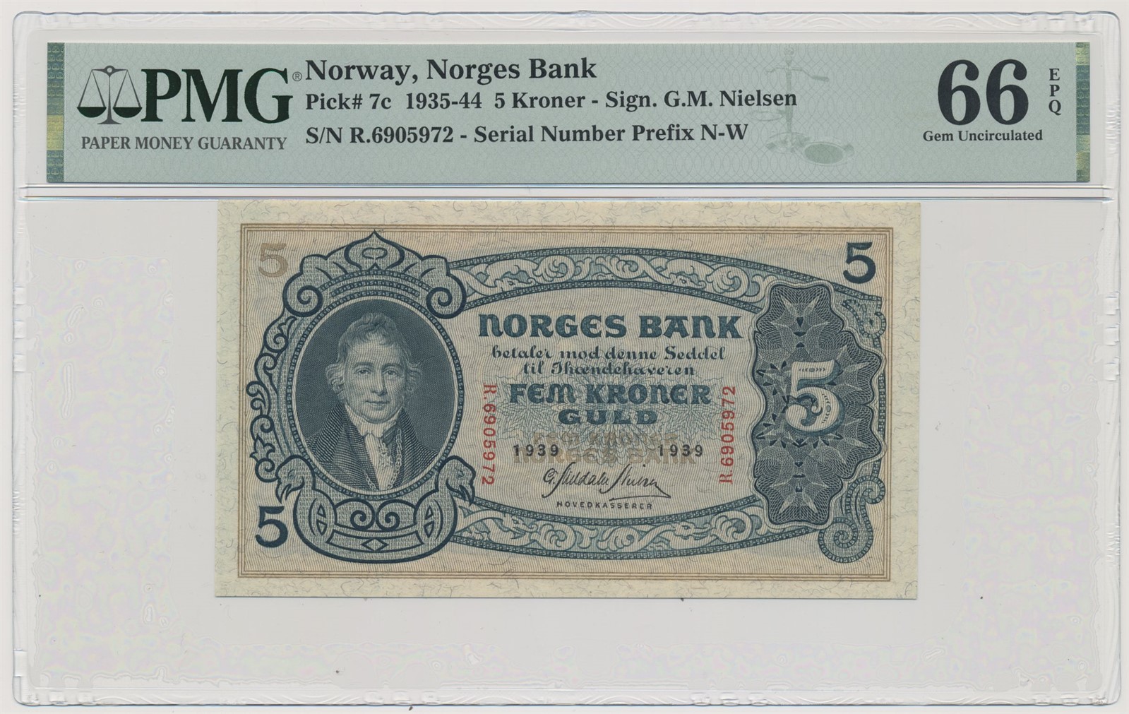 5 Kroner 1939 R PMG 66 EPQ