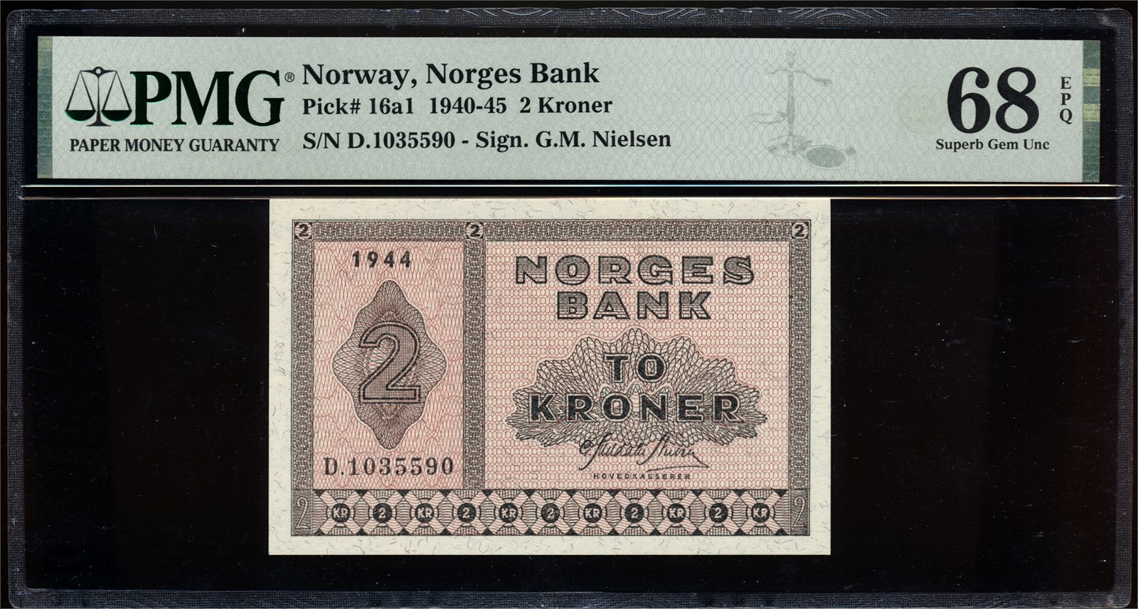 2 Kroner 1944 D1035590 PMG68EPQ TOP POP